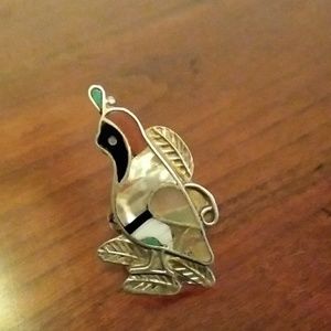 Vintage Zuni Pueblo Quail Ring